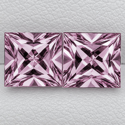 3.80 mm 2pcs Square Machine Princess Cut Extreme Brilliancy Natural Pink Sapphire {Flawless-VVS}--AAA Grade