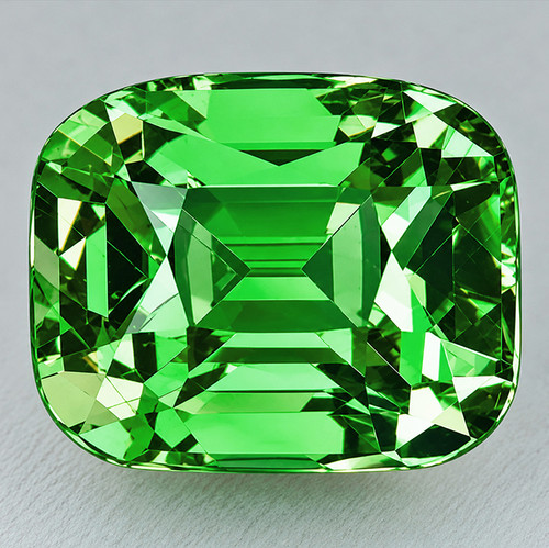 6x5 mm { 1.07 cts } Cushion Best AAA Neon Natural Chrome Green Tsavorite Garnet { VVS } --AAA Grade