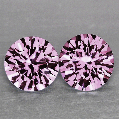 3.80 mm 2 pcs Round Machine Brilliant Cut Extreme Brilliancy Natural AAA Pink Sapphire {Flawless-VVS}--AAA Grade