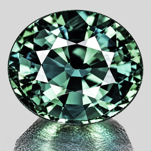 6x5 mm { 0.86 cts } Oval Best AAA Fire Natural Teal Green Sapphire {Flawless-VVS}--AAA Grade