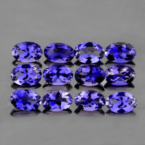 5x3 mm 12 pcs Oval Bright Bluish Violet Iolite Natural {Flawless-VVS1}