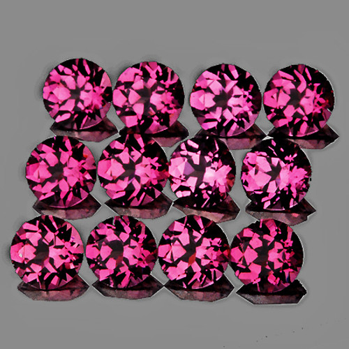 3.50 mm 12 pcs Round Best AAA Fire AAA Raspberry Pink Rhodolite Garnet Natural (Umbalite){Flawless-VVS1}