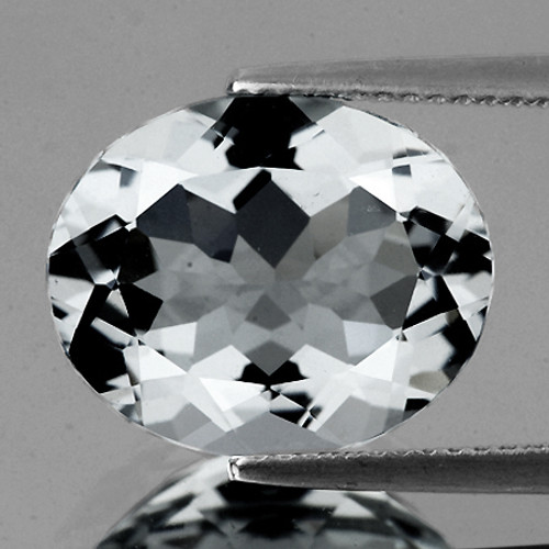 10x8 mm {2.01 cts} Oval AAA Fire Diamond White Aquamarine Natural  {Flawless-VVS1}