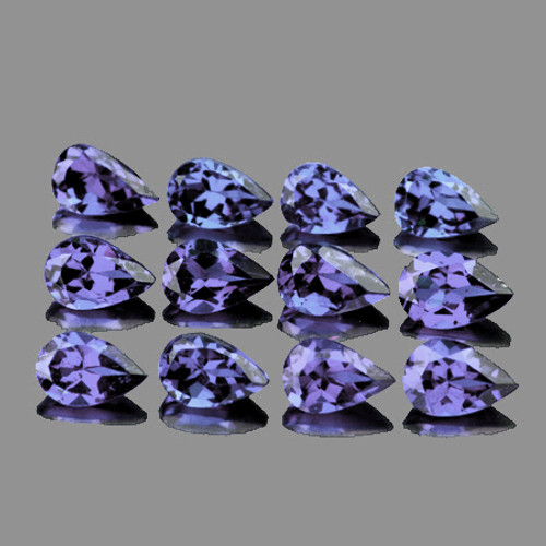 5x3 mm 12 pcs Pear Top Bluish Violet Iolite Natural {Flawless-VVS1}