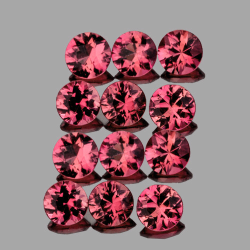 2.70 mm 12 pcs Round Machine Cut AAA Padparadscha Pink Spinel Mogok Natural {Flawless-VVS1}