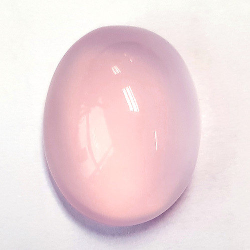 21.65 cts Oval Cabochon 20x15 mm AAA Pastel Pink Rose Quartz Natural {Flawless-VVS}