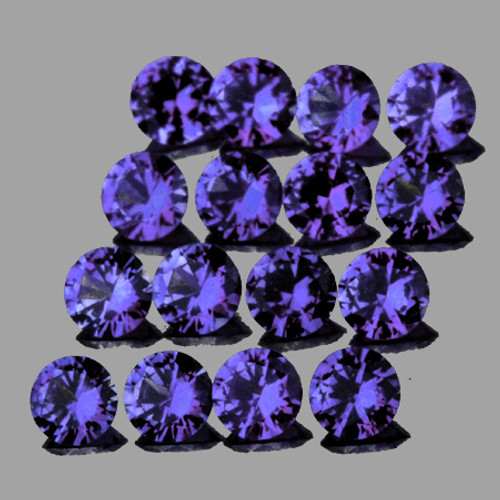 2.30 mm 16 pcs Round AAA Premium Violet Blue Sapphire Natural (Unheated) {Flawless-VVS}--AAA Grade