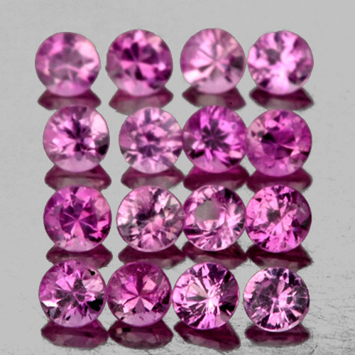 1.70 mm 35 pcs Round Diamond Cut AAA Fire Intense Pink Sapphire Natural {Flawless-VVS}
