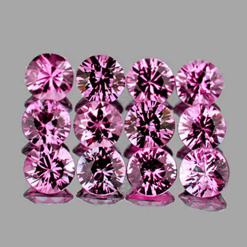 2.70 mm 12 pcs Round Diamond Cut Intense Pink Sapphire Natural [Flawless-VVS]