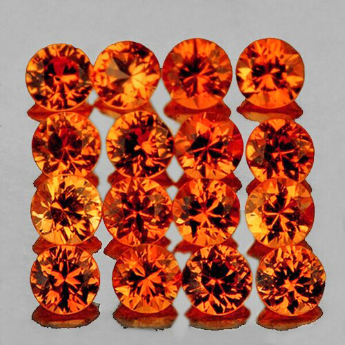 2.20 mm 20 pcs Round Machine Cut Extreme Quality AAA Orange Sapphire Natural {Flawless-VVS1}