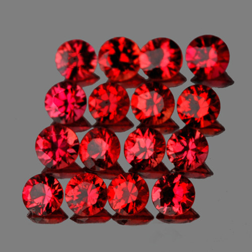 2.50 mm 16 pcs Round Intense AAA Red Sapphire Natural {Flawless-VVS1}