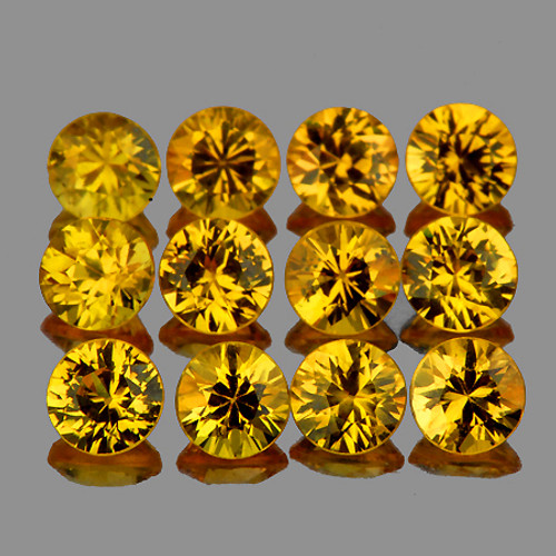 2.70 mm 12 pcs Round AAA Golden Yellow Sapphire Natural {Flawless-VVS1}