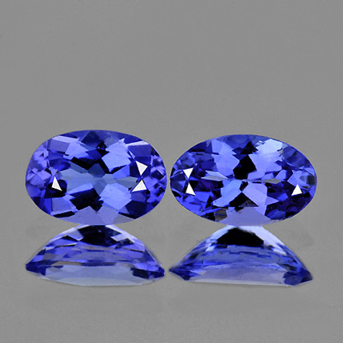 6x4 mm 2 pcs Oval AAA Fire Purple Blue Tanzanite Natural {Flawless-VVS1}