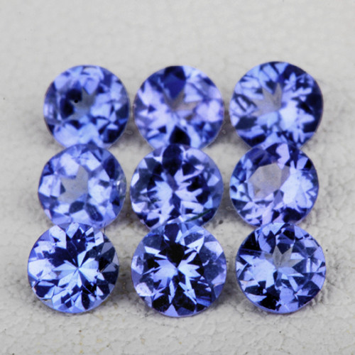 2.90 mm 9 pcs Round AAA Fire Purple Blue Tanzanite Natural {Flawless-VVS1}
