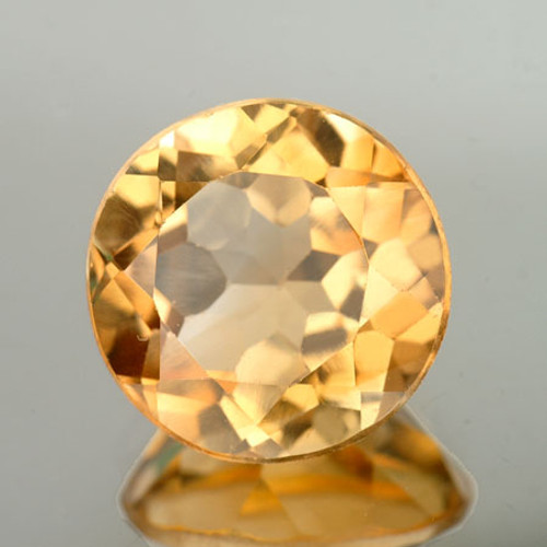 7.80 mm { 2.03 cts} Round Top Champagne Imperial Topaz Natural {Flawless-VVS1}