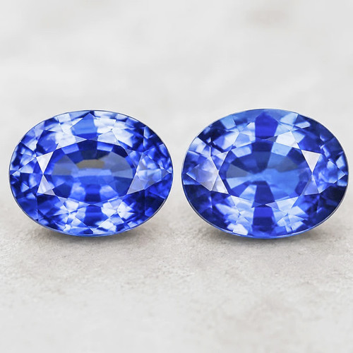 5.5x4.5 mm 2 pcs Oval AAA Fire Natural Top Ceylon Blue Sapphire {Flawless-VVS1}--AAA Grade