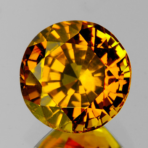 6.50 mm Round  {1.14 cts} Intense AAA Golden Yellow Tourmaline Mozambique Natural {Flawless-VVS1}