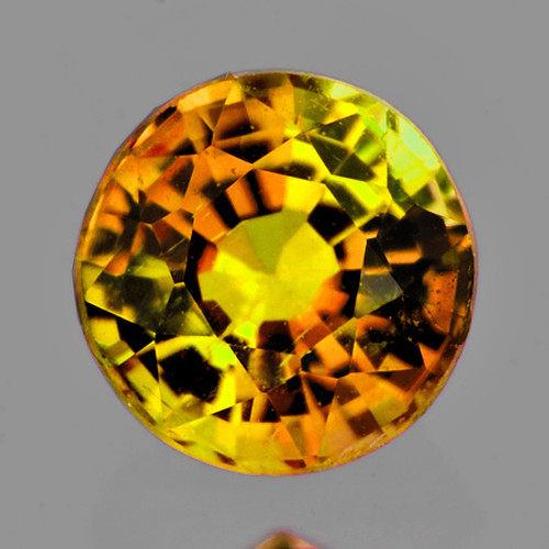 5.00 mm  Round {0.49 cts} AAA Vivid Yellow Tourmaline Mozambique Natural {Flawless-VVS1}