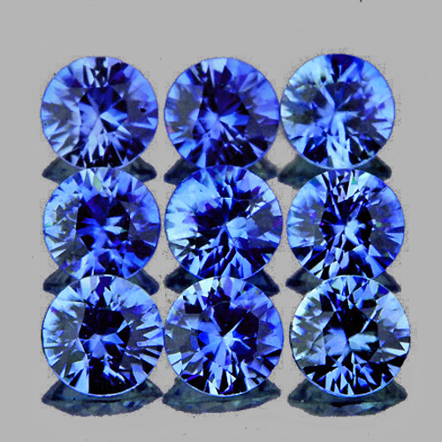 2.80 mm 9 pc Round Machine Cut AAA Ceylon Blue Sapphire Natural {Flawless-VVS}--AAA Grade