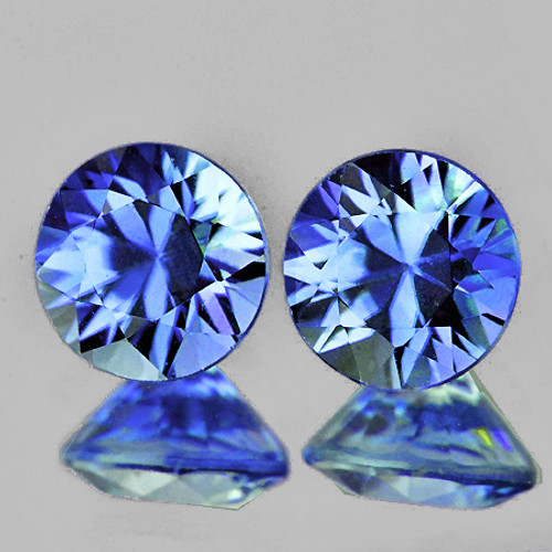 3.80 mm 2 pcs Round Machine Cut AAA Ceylon Blue Sapphire Natural {Flawless-VVS}--AAA Grade