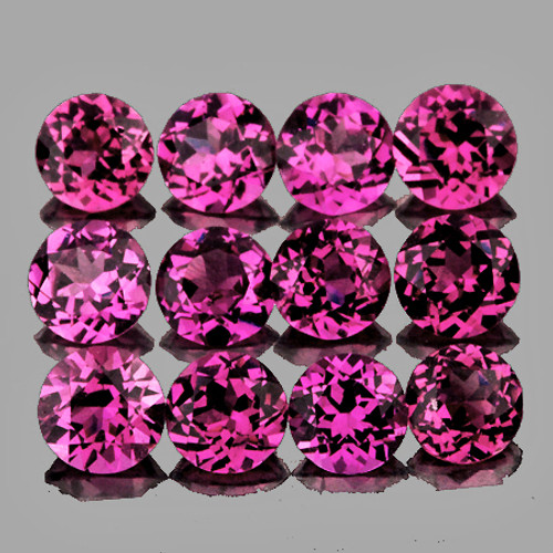 3.00 mm 12 pcs Round AAA Fire Raspberry Pink Purple Rhodolite Garnet Natural {Flawless-VVS}