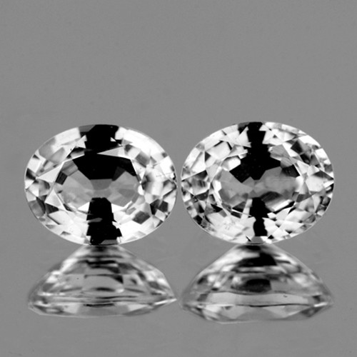 5x4 mm 2 pcs Oval AAA Fire Diamond White Sapphire Natural {Flawless-VVS}