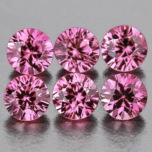 3.00 mm 6 pcs Round Brilliant Cut Extreme Brilliancy Intense Pink Sapphire Natural {Flawless-VVS} --AAA Grade