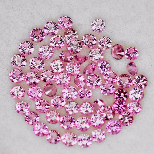 1.80 mm 30 pcs Round Machine Brilliant Cut Best AAA Fire Intense Pink Sapphire Natural {Flawless-VVS}