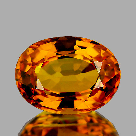 7x5 mm Oval AAA Vivid Orange Yellow Sapphire Natural {Flawless-VVS