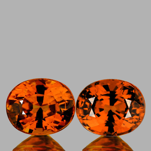 5x4 mm 2pcs Oval Best AAA Fire Natural Orange Sapphire {Flawless-VVS}--AAA Grade