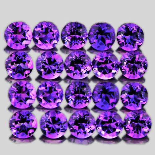 3.00 mm 30 pcs Round Brilliant Cut AAA Fire Intense Purple Amethyst Natural {Flawless-VVS1}--AAA Grade