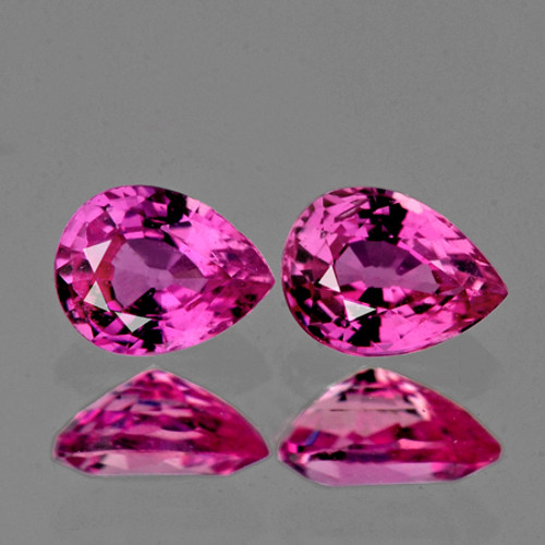 5x4 mm 2pcs Pear AAA Fire Intense AAA Pink Sapphire Natural {Flawless-VVS}--AAA Grade