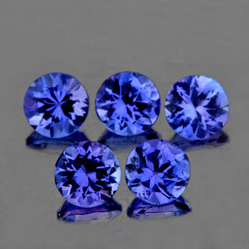 3.50 mm 5 pcs Round AAA Fire Intense Purple Blue Tanzanite Natural {Flawless-VVS1}