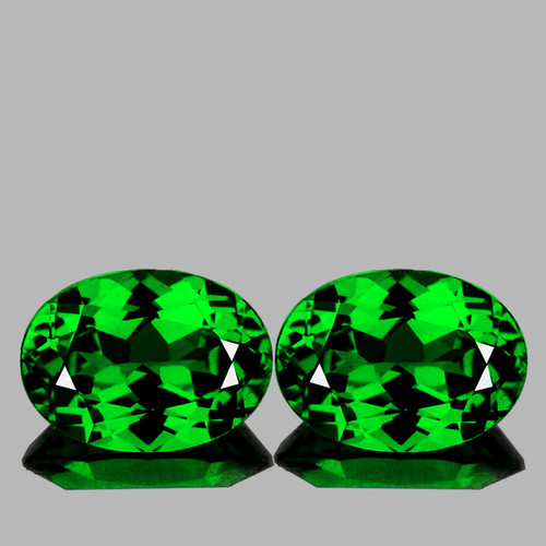 6x4 mm 2 pcs Oval AAA Fire AAA Emerald Green Tsavorite Garnet Natural {Flawless-VVS}-AAA Grade