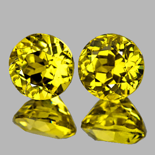 4.30 mm 2 pcs {1.00 cts} Round Brilliant Cut Best AAA Fire AAA Vivid Yellow Mali Garnet Natural {Flawless-VVS}