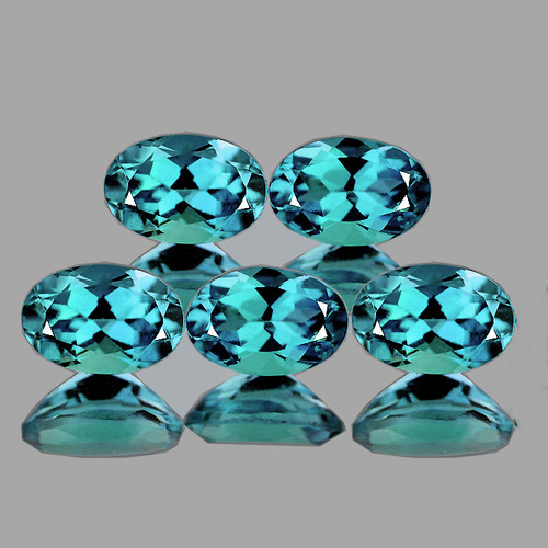 6x4 mm 5 pcs Oval AAA Fire Paraiba Green Blue Apatite Natural (VVS)