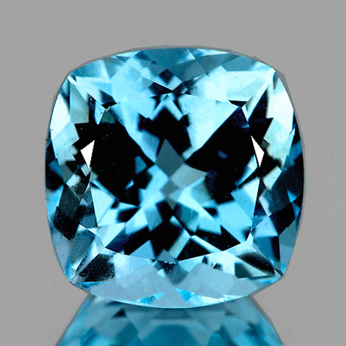 12.00 mm Cushion AAA Fire AAA Sky Blue Topaz Natural {Flawless-VVS1}--AAA Grade