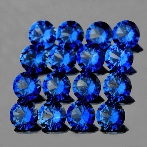 2.00 mm 20 pcs Round Brilliant Cut AAA Fire Natural Royal Blue Sapphire {Flawless-VVS}--AAA Grade