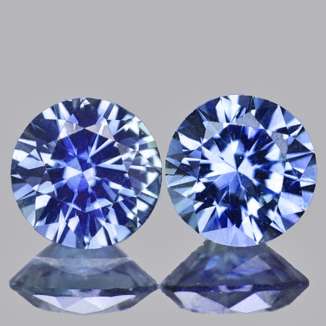 4.00 mm 2 pcs Round Brilliant Cut AAA Fire AAA Ceylon Blue Sapphire Natural (Flawless-VVS}