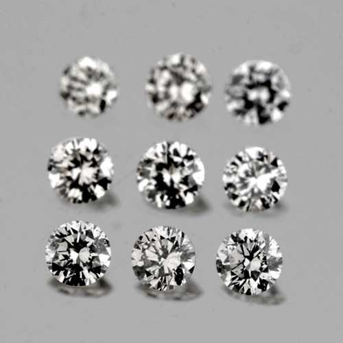 1.30 mm 9 pcs Round COLOR D-F White Diamond Natural {VVS} AAA Grade