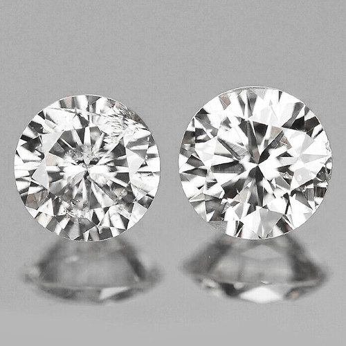 3.00 mm 2 pcs Round Color F-G Extreme Brilliancy Natural White Diamond --AAA Grade