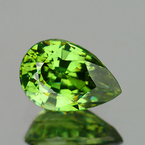 1.02 cts Pear 7x4.5 mm AAA Fire Natural Green Demantoid {Flawless-VVS}