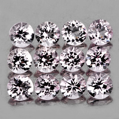 3.00 mm 12 pcs Round AAA Fire Natural Soft Pink Morganite [Flawless-VVS]