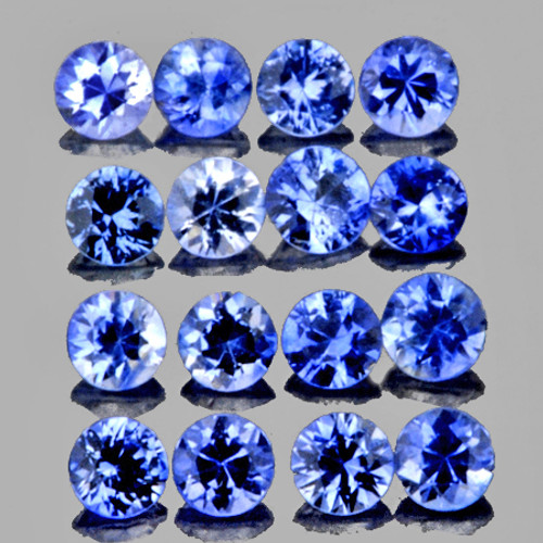1.70 mm 40 pcs Round Machine Cut Best AAA Fire Ceylon Blue Sapphire Natural {Flawless-VVS}