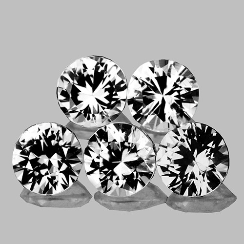 3.80 mm 5 pcs Round Brilliant Cut AAA Fire White Sapphire Natural {Flawless-VVS1}--AAA Grade