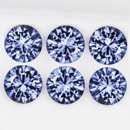3.20 mm 6 pcs Round Brilliant Machine Cut Extreme Brilliancy Natural Ceylon Blue Sapphire {Flawless-VVS}