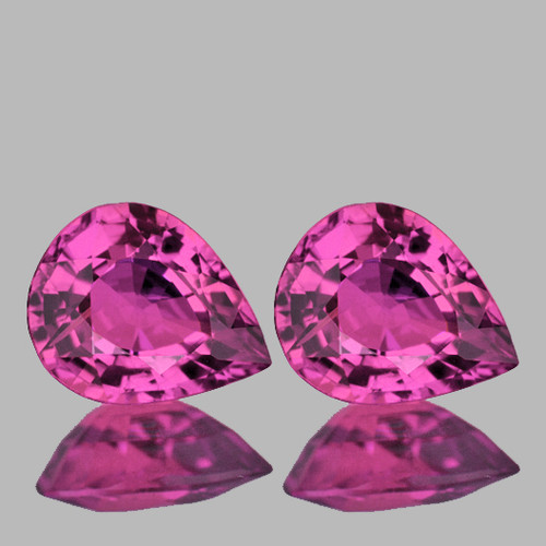 6x5 mm 2pcs Pear AAA Fire Intense Pink Sapphire Natural {Flawless-VVS}--AAA Grade