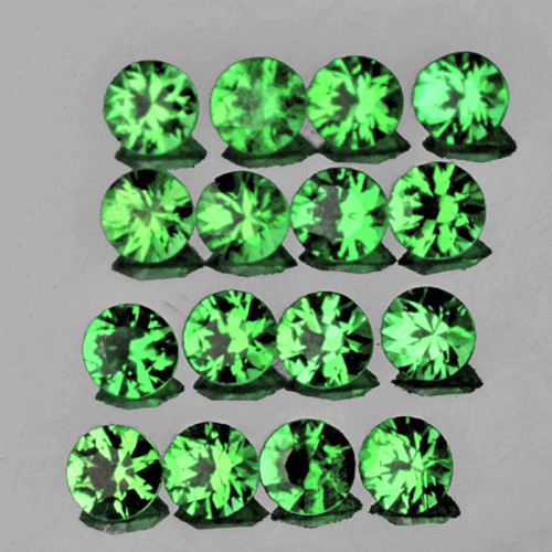 2.20 mm 20 pcs Round Diamond Cut Natural Chrome Green Tsavorite Garnet {Flawless-VVS1}
