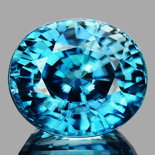 8x7mm {2.59 cts} Oval Best AAA Fire Intense Blue Zircon Natural {Flawless-VVS1}--AAA Grade