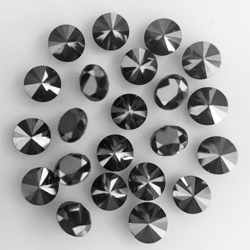 1.60 mm 12 pcs Round Diamond Cut Natural Black Diamond